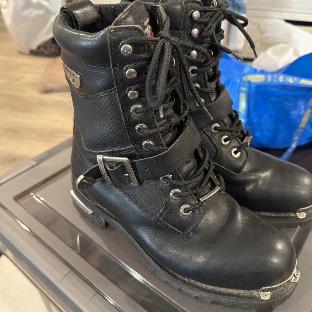 Milwaukee Freedom Flex‎ Leather Motorcycle Boots Performance Footwear Mens 10D